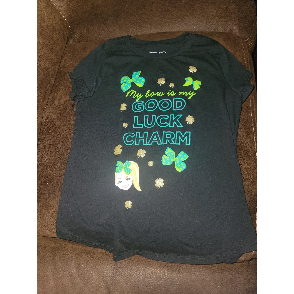 Jo jo siwa nickelodeon st Patrick's day bow is my good luck charm top 14 16 XL